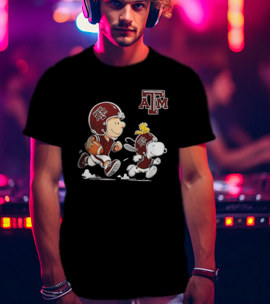 Charlie Brown Snoopy Woodstock Texas A&M Aggies Football 2026 T-Shirt