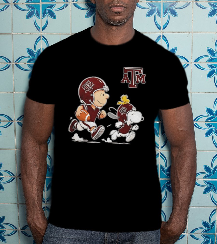 Charlie Brown Snoopy Woodstock Texas A&M Aggies Football 2026 T-Shirt