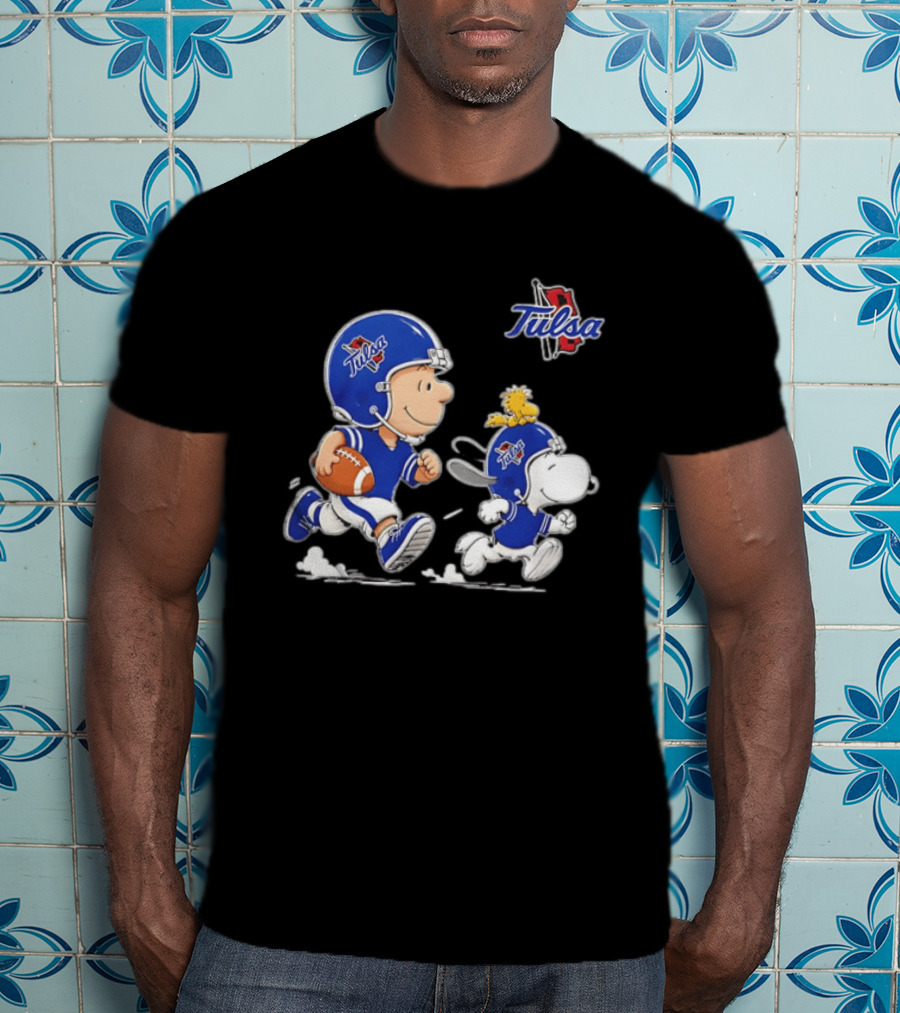 Tulsa Golden Hurricane Football 2026 Charlie Brown Woodstock Snoopy T-Shirt
