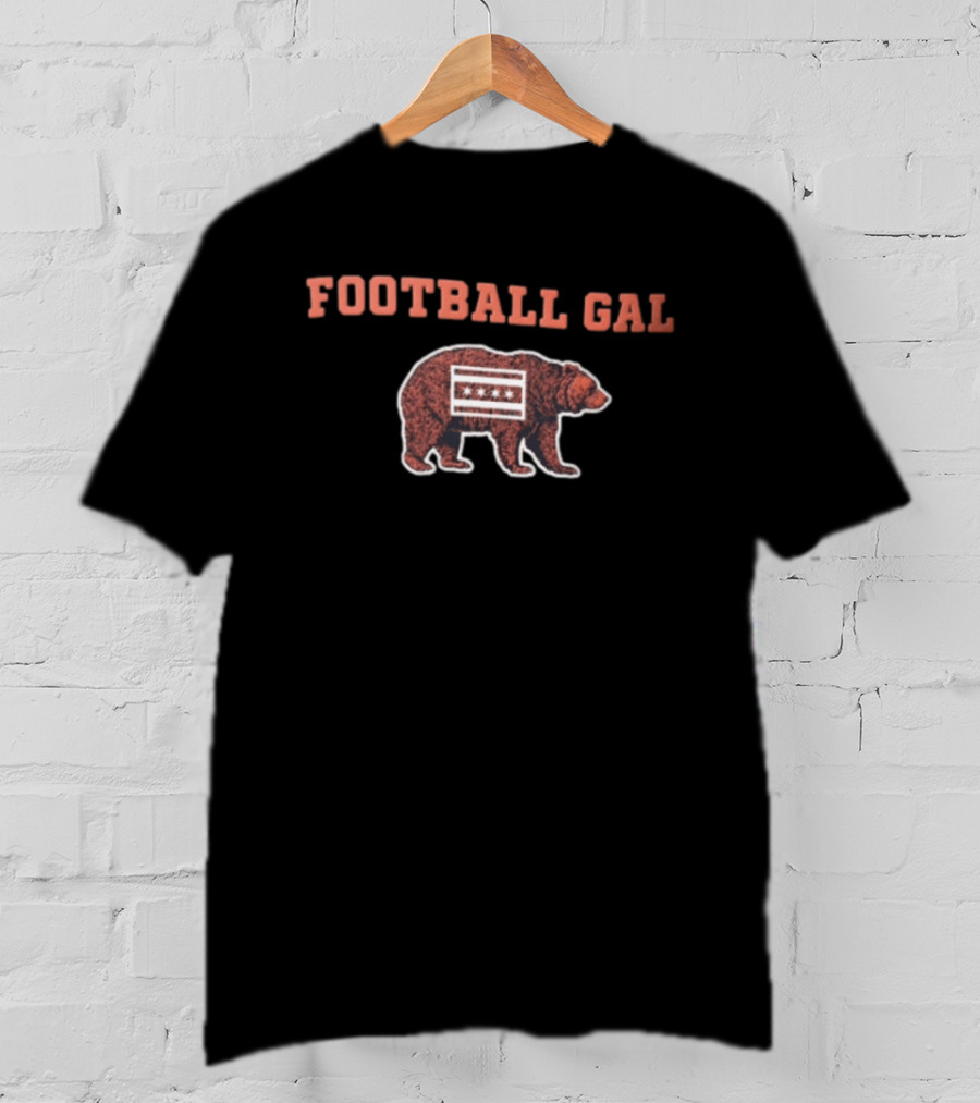 Chicago Bears Football Gal Brown Bear With Chicago Flag T-Shirt