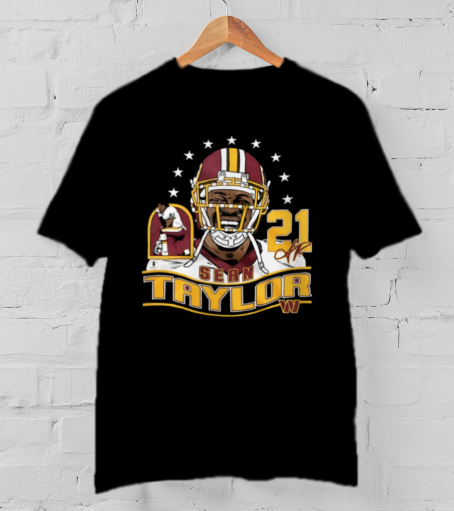Sean Taylor Washington Commanders Player Helmet Stars 21 Signature T-Shirt