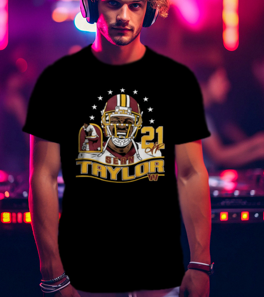 Sean Taylor Washington Commanders Player Helmet Stars 21 Signature T-Shirt
