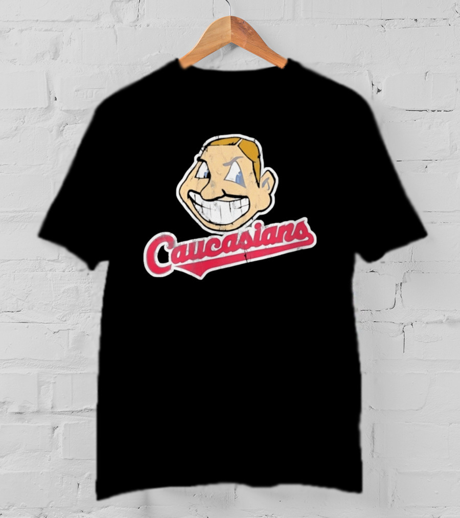 Caucasians Distressed Satire Grinning T-Shirt