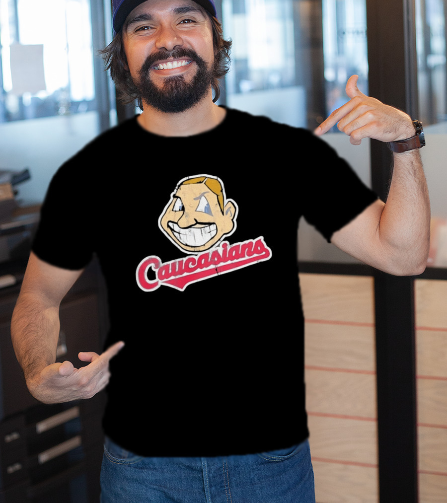Caucasians Distressed Satire Grinning T-Shirt