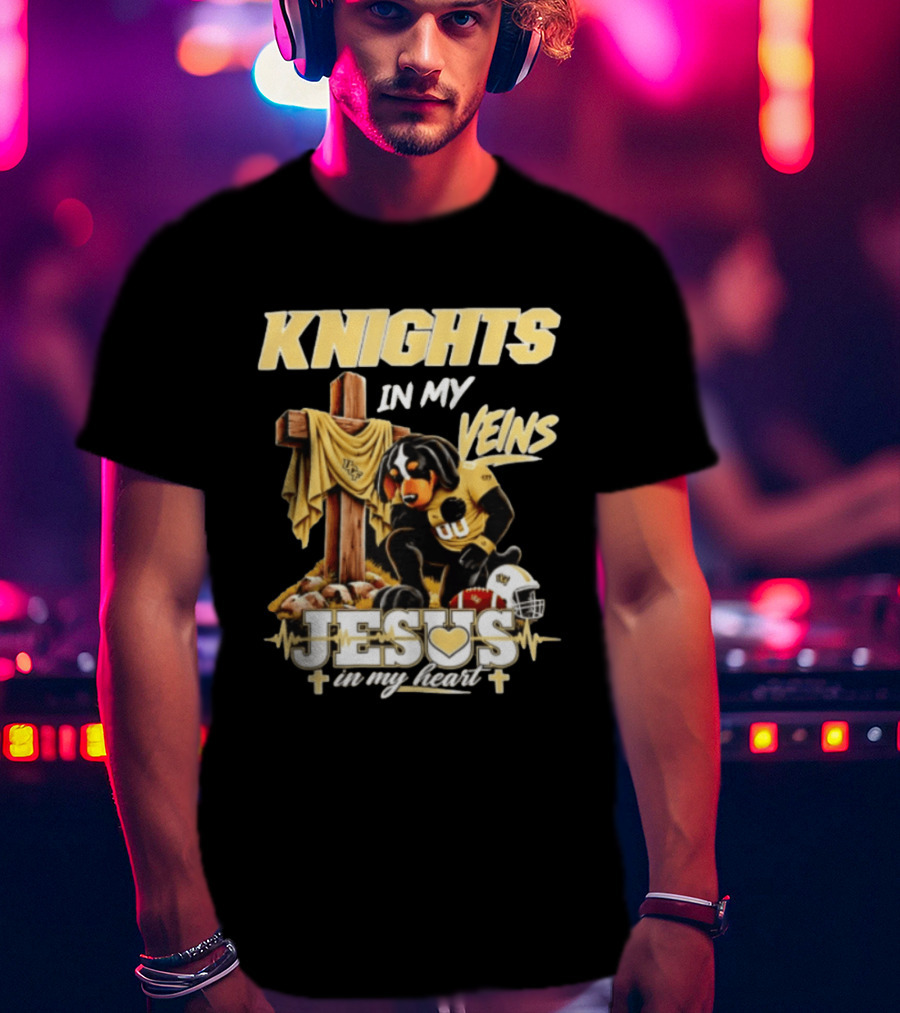 UCF Knights Dog Football Jesus Cross Faith In My Heart T-Shirt