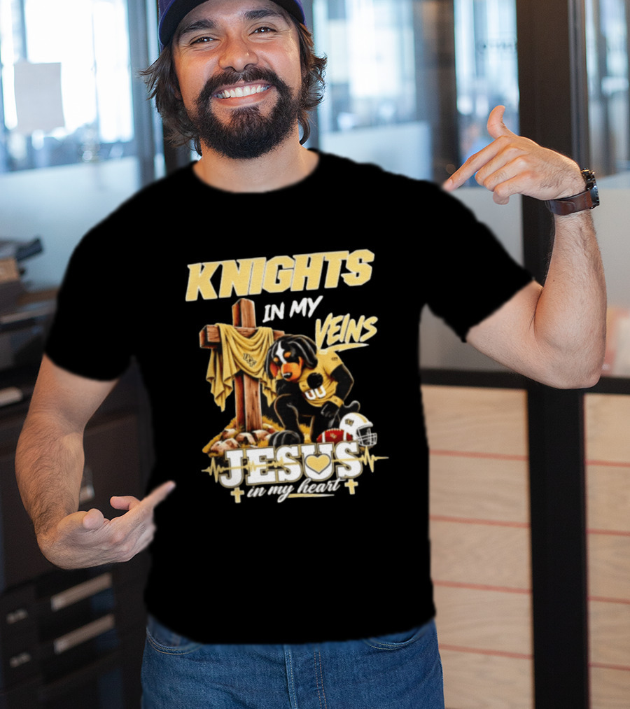UCF Knights Dog Football Jesus Cross Faith In My Heart T-Shirt