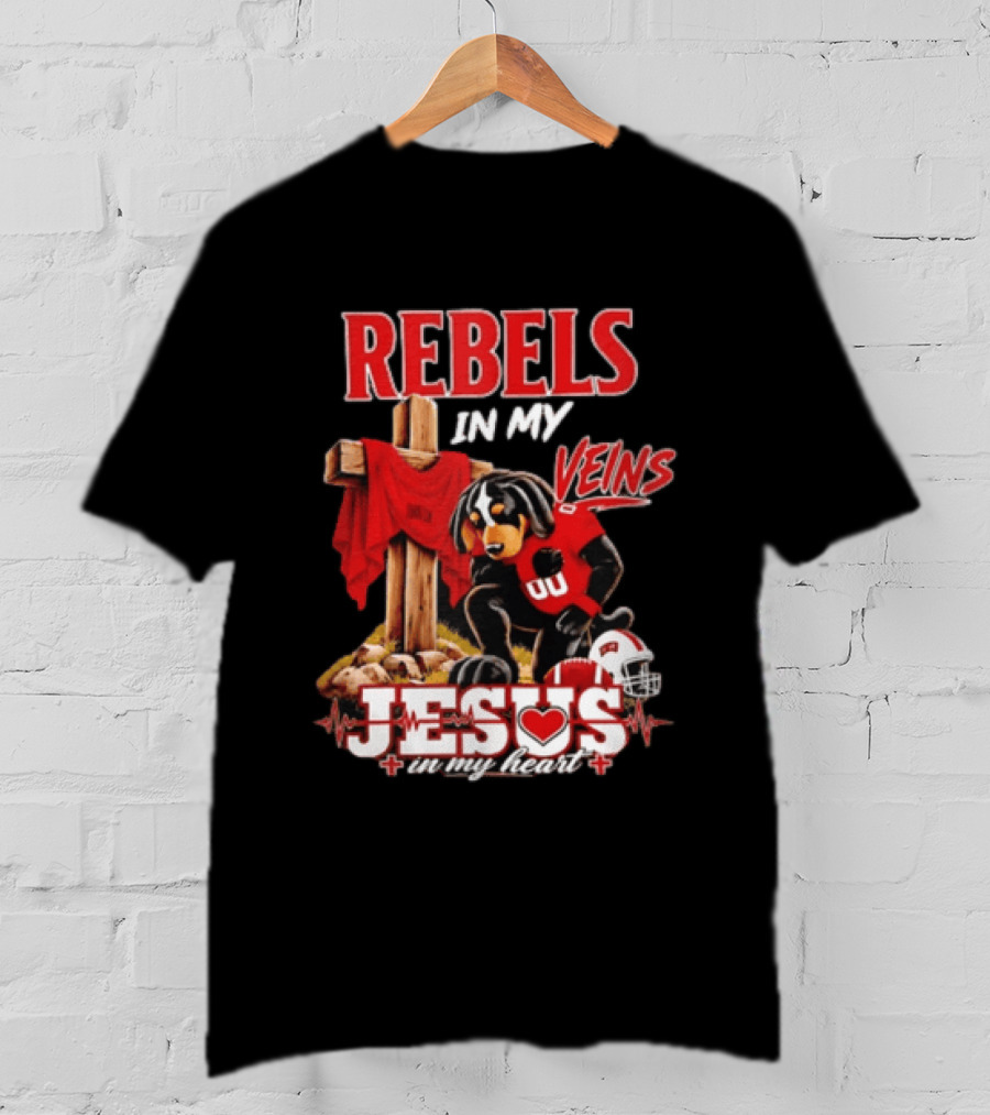 UNLV Rebels Dog In My Veins Jesus In My Heart Football Faith T-Shirt