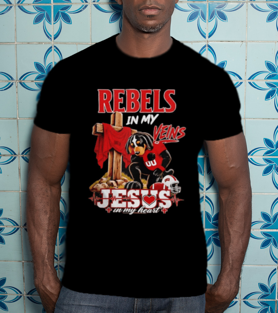 UNLV Rebels Dog In My Veins Jesus In My Heart Football Faith T-Shirt