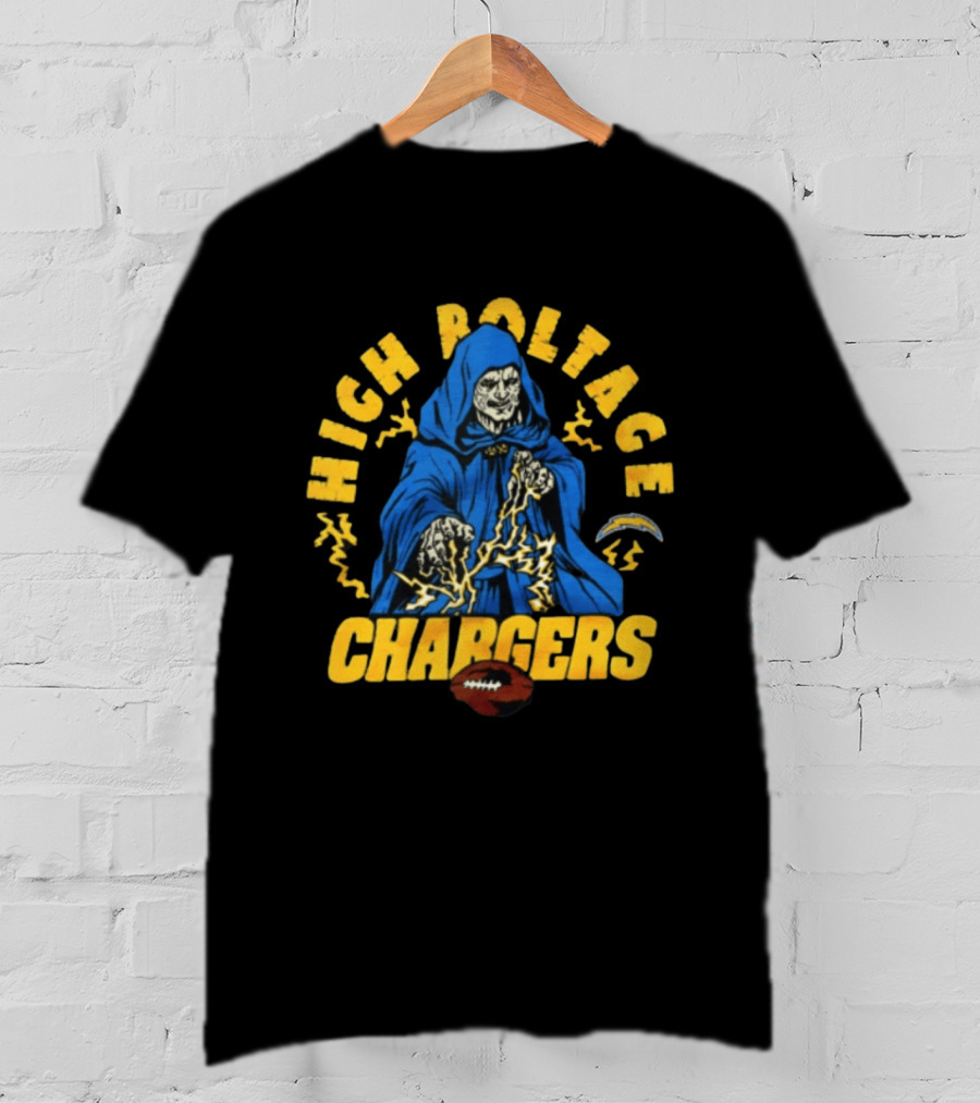 Los Angeles Chargers High Voltage Emperor Palpatine Casting Lightning Bolts T-Shirt