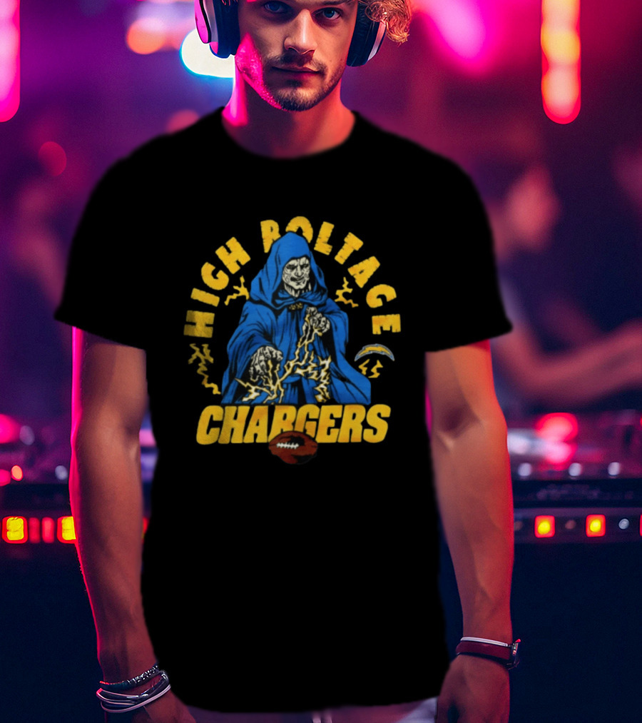 Los Angeles Chargers High Voltage Emperor Palpatine Casting Lightning Bolts T-Shirt