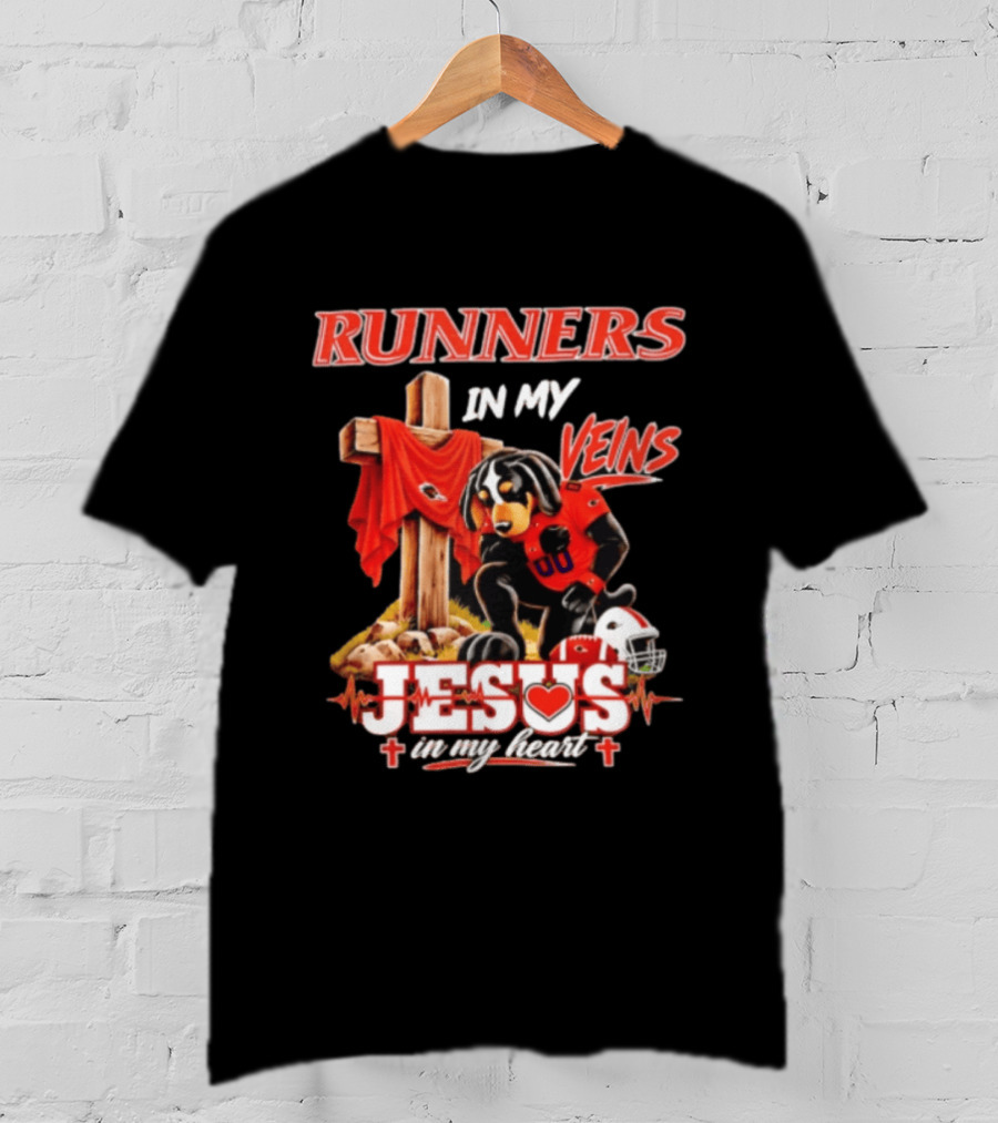 UTSA Roadrunners Runners In My Veins Jesus In My Heart Football Faith T-Shirt