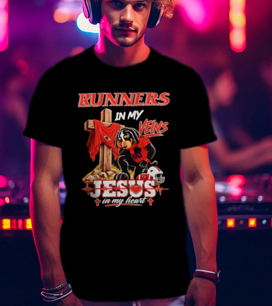UTSA Roadrunners Runners In My Veins Jesus In My Heart Football Faith T-Shirt