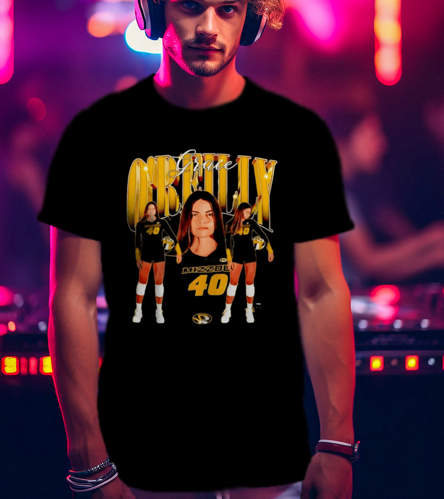 Grace O'Reilly Mizzou Volleyball 40 Golden Tigers T-Shirt