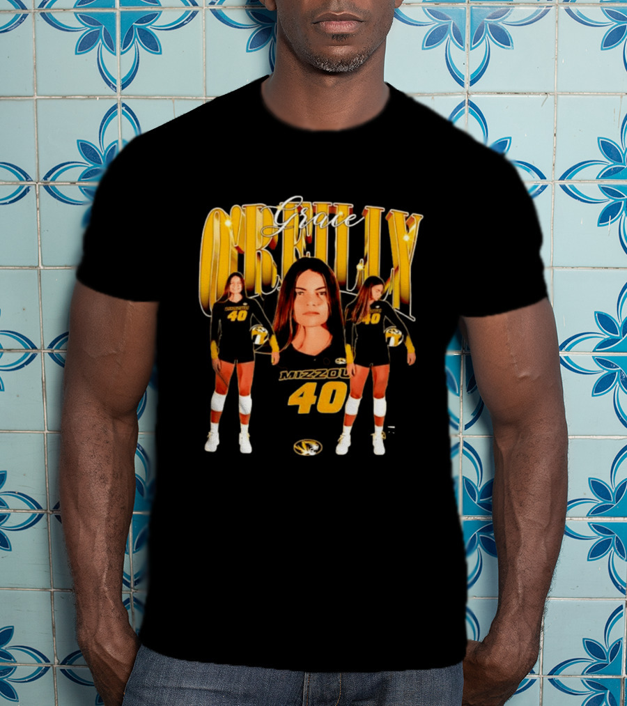 Grace O'Reilly Mizzou Volleyball 40 Golden Tigers T-Shirt