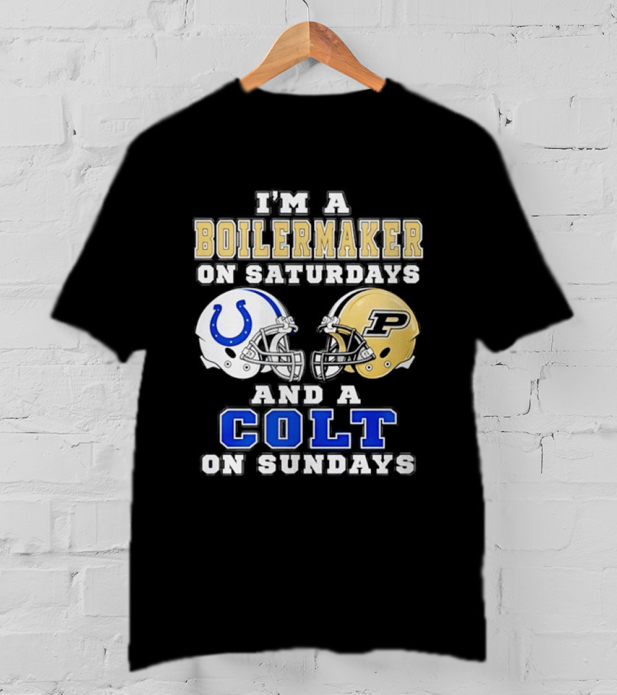 Purdue Boilermaker Football Saturdays Indianapolis Colt Sundays Fan Gear T-Shirt