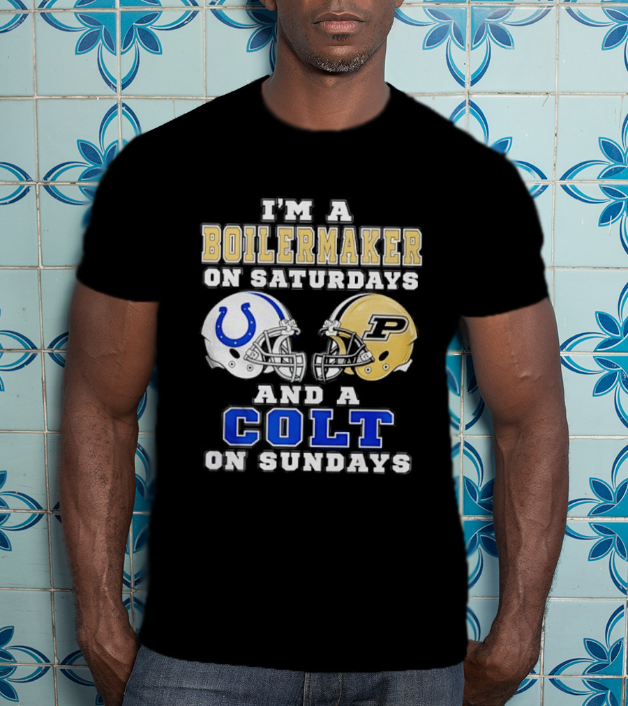 Purdue Boilermaker Football Saturdays Indianapolis Colt Sundays Fan Gear T-Shirt