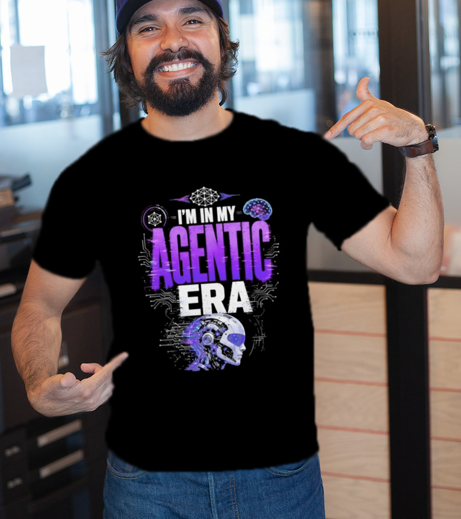 I'm In My Agentic Era Artificial Intelligence Circuit Brain Skull T-Shirt