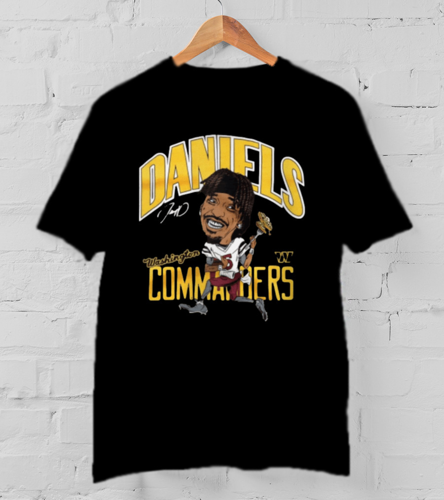 Daniels 7 Washington Commanders Caricature Player Holding Waffle Fork T-Shirt