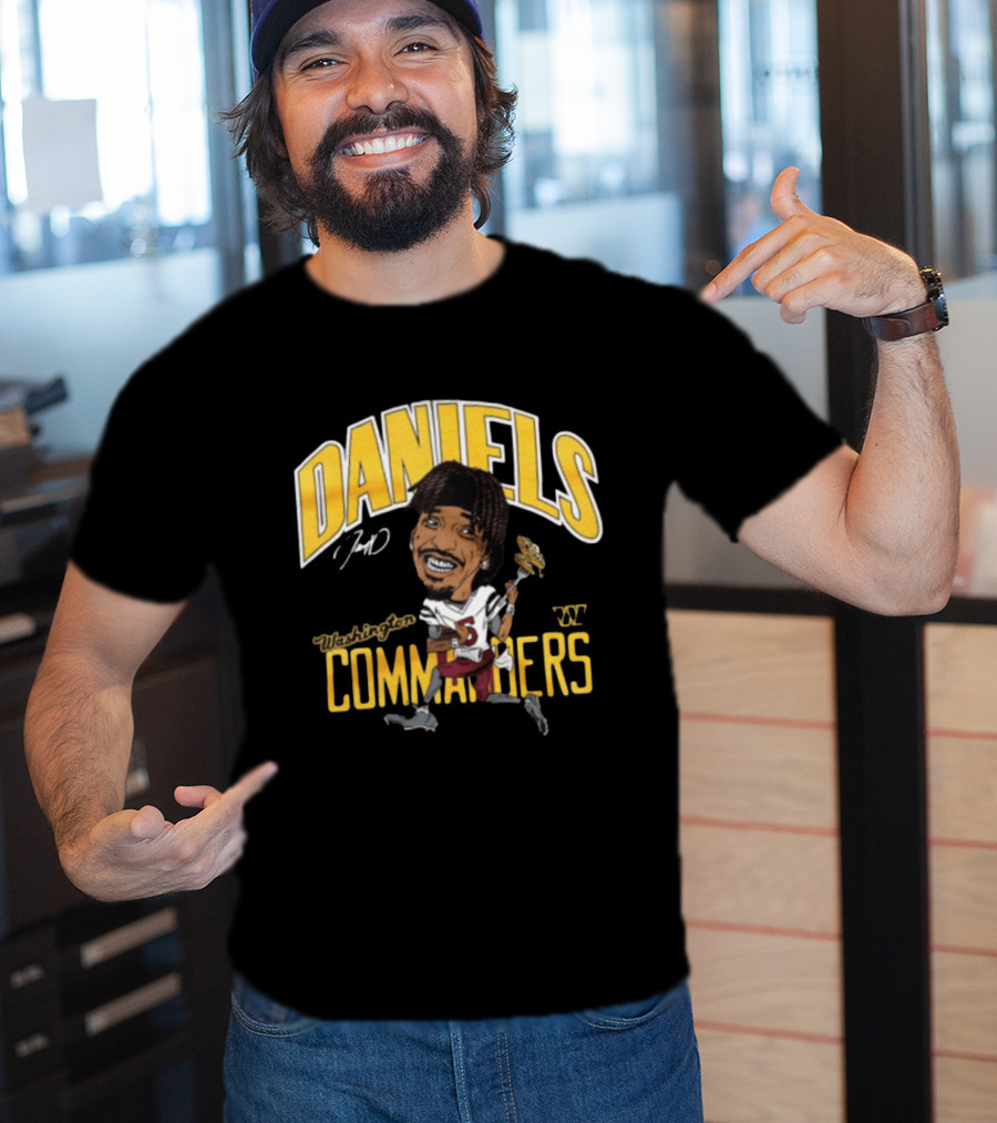 Daniels 7 Washington Commanders Caricature Player Holding Waffle Fork T-Shirt
