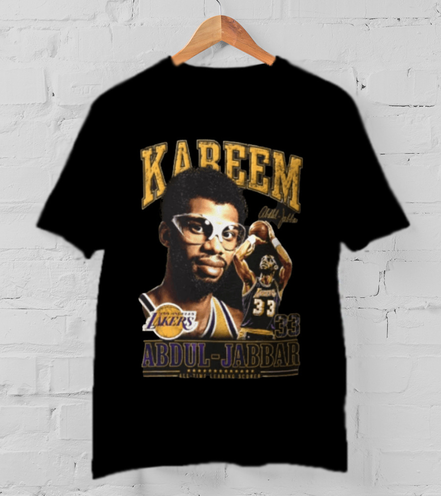 Kareem Abdul Jabbar Los Angeles Lakers NBA All Time Leading Scorer 33 T-Shirt