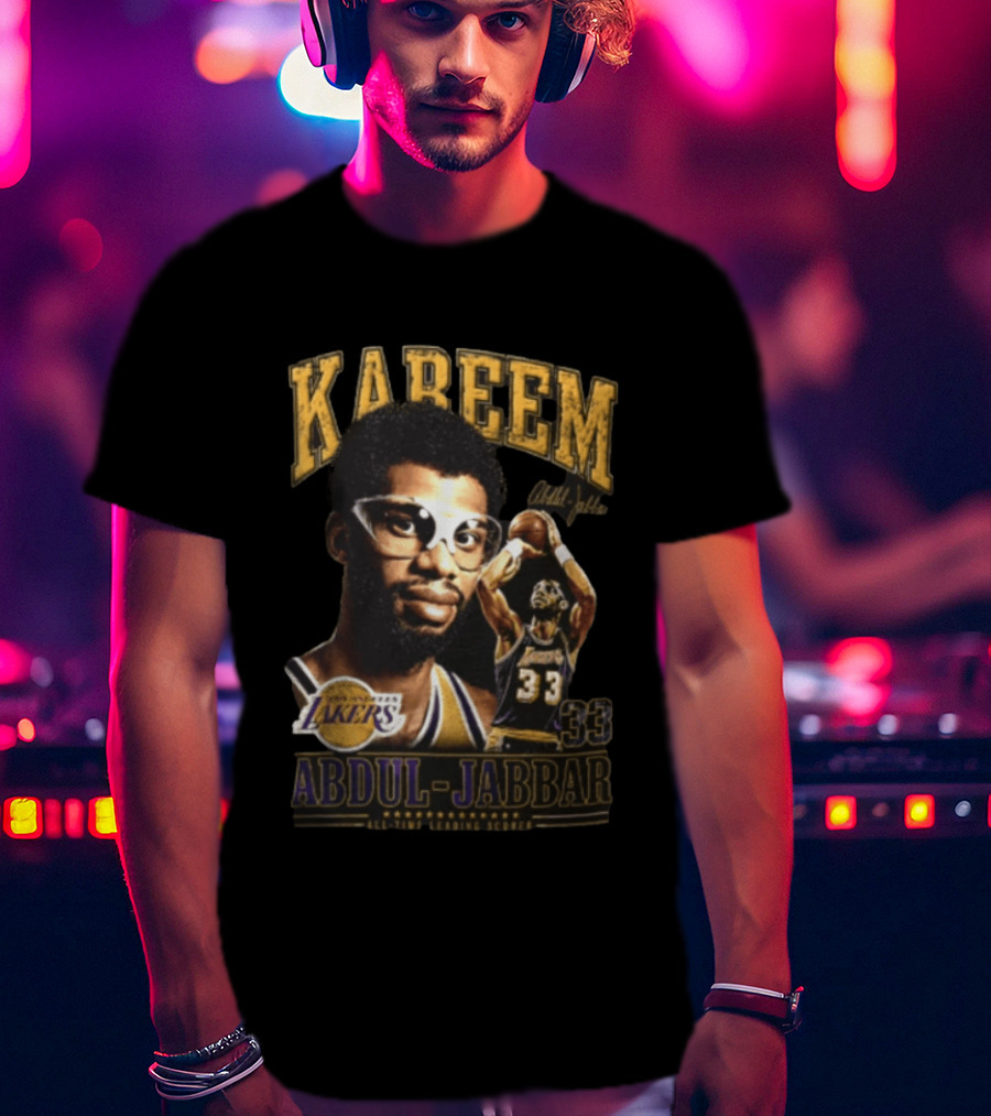 Kareem Abdul Jabbar Los Angeles Lakers NBA All Time Leading Scorer 33 T-Shirt