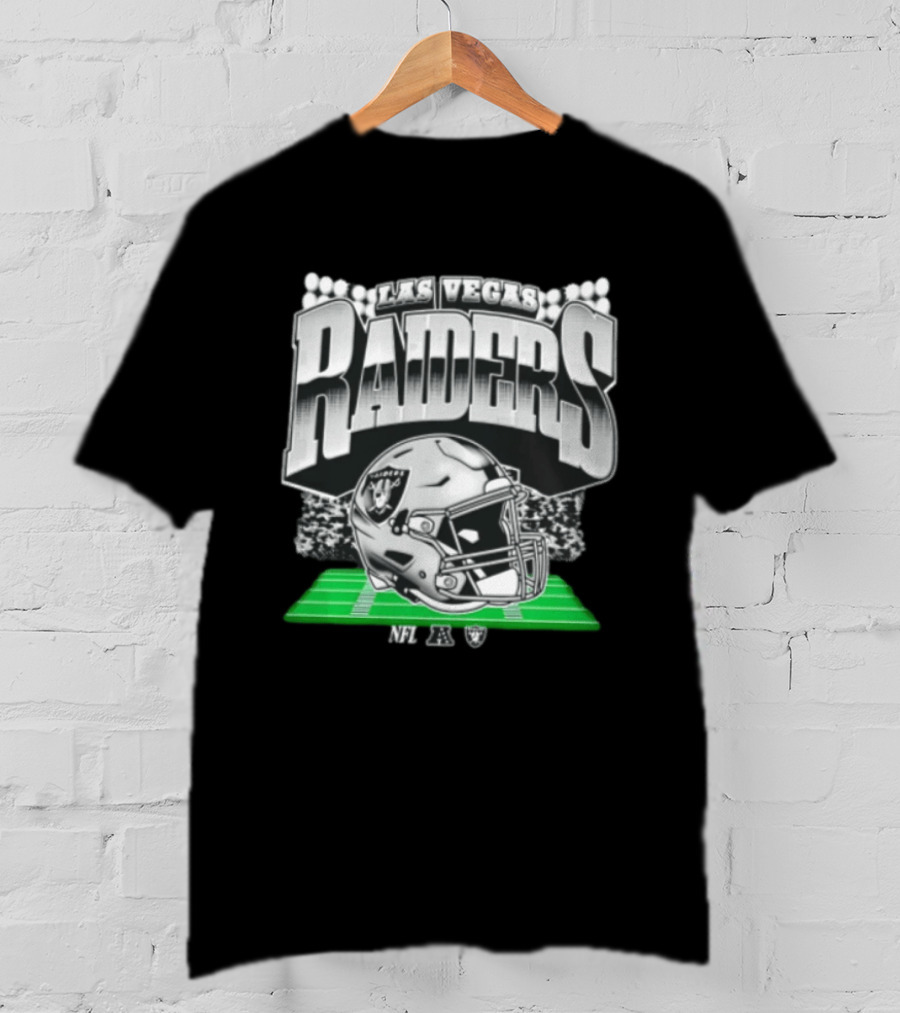 Las Vegas Raiders Football Helmet Stadium Field Lights NFL AFC T-Shirt