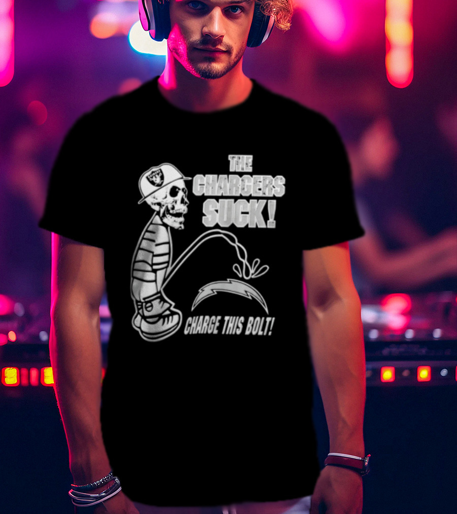 Las Vegas Raiders Versus Los Angeles Chargers Rivalry The Chargers Suck Charge This Bolt T-Shirt
