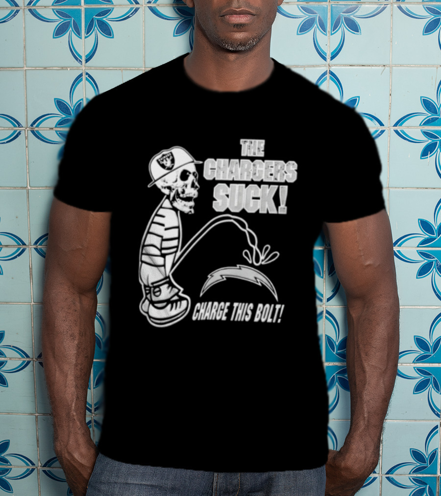Las Vegas Raiders Versus Los Angeles Chargers Rivalry The Chargers Suck Charge This Bolt T-Shirt
