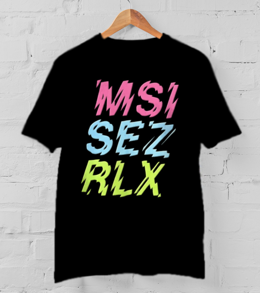 MSI SEZ RLX Glitch Neon Colors Pink Blue Yellow T-Shirt
