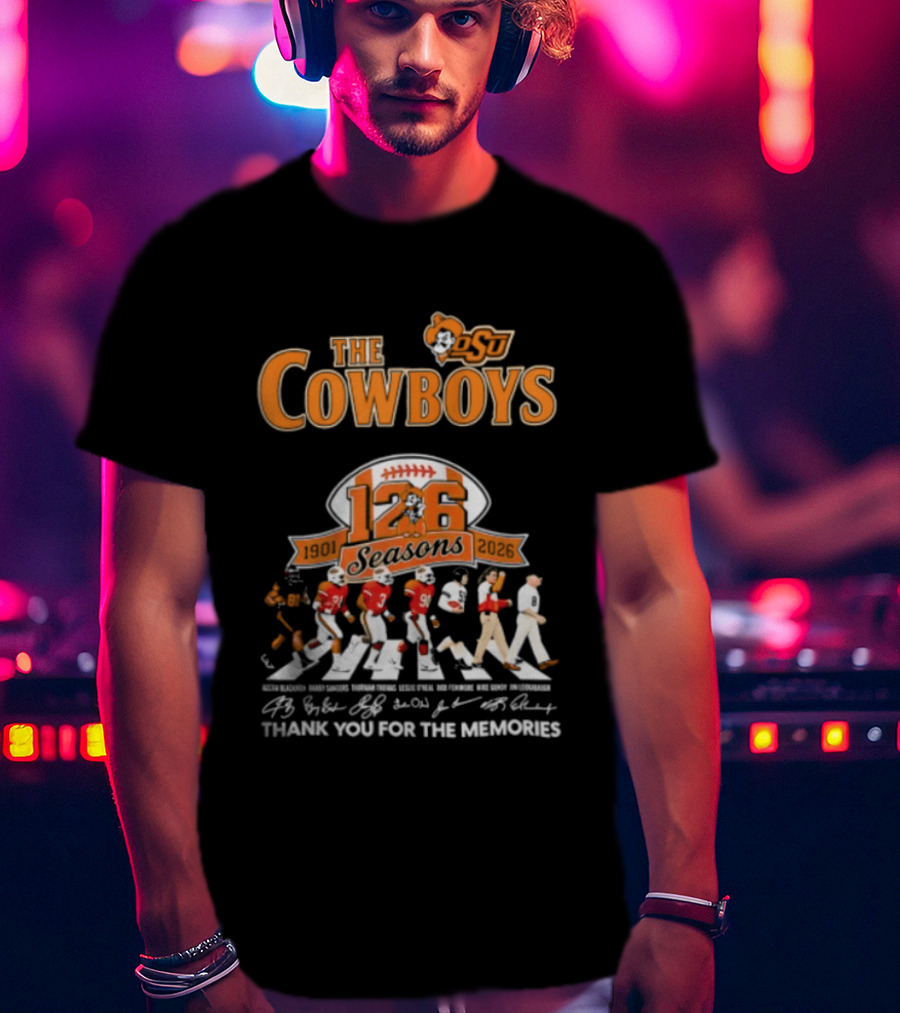 Oklahoma State University Cowboys 126 Seasons Thank You For The Memories 1901 2026 Signatures T-Shirt