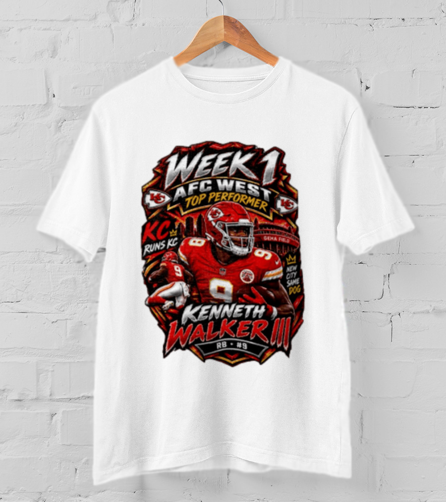 Kenneth Walker Kansas City Chiefs Week 1 NFC West Top Performer T-Shirt