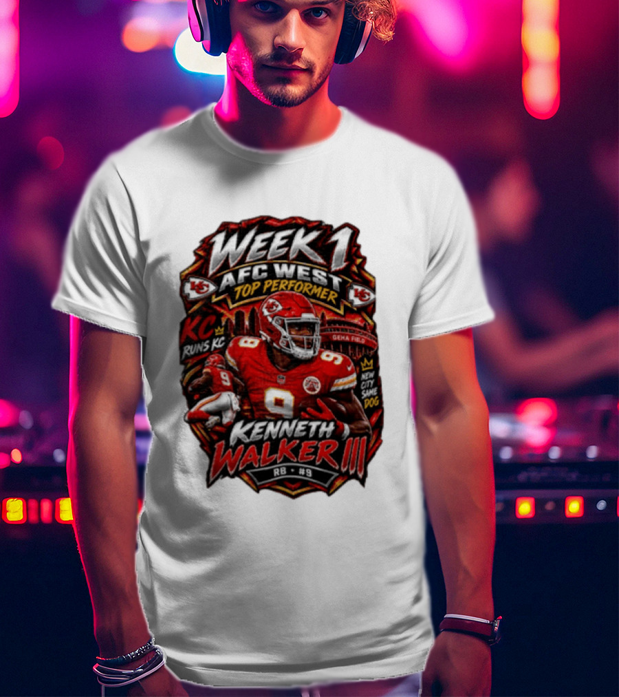 Kenneth Walker Kansas City Chiefs Week 1 NFC West Top Performer T-Shirt