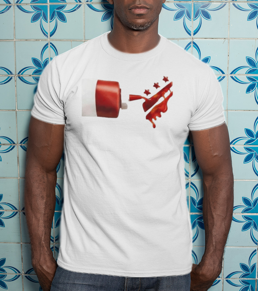 Ketchup Bottle With Three Star Splat Rating T-Shirt