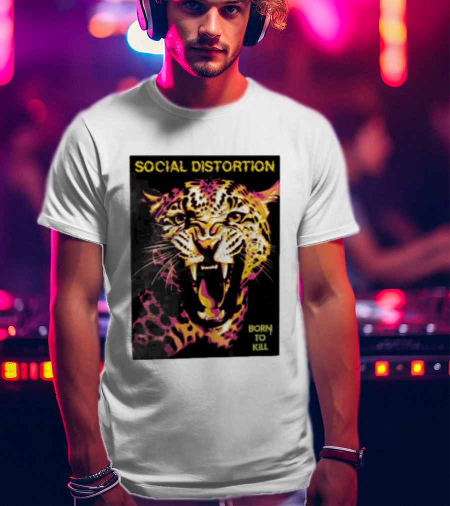 Social Distortion Snarling Leopard Born To Kill T-Shirt