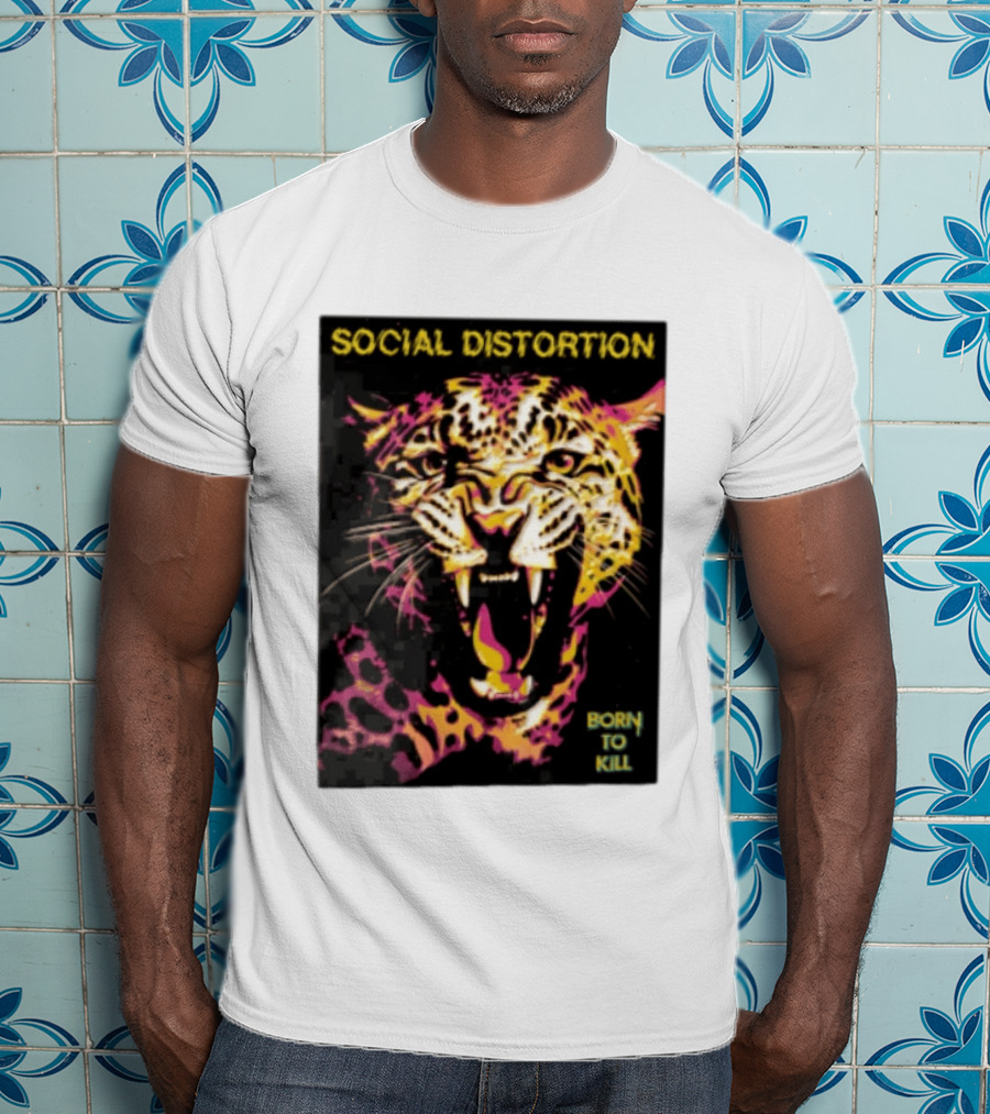 Social Distortion Snarling Leopard Born To Kill T-Shirt