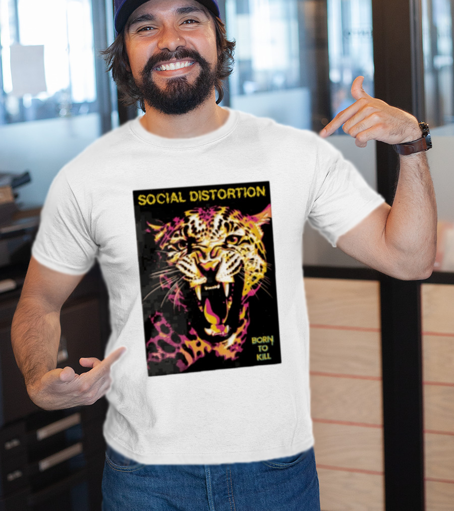 Social Distortion Snarling Leopard Born To Kill T-Shirt