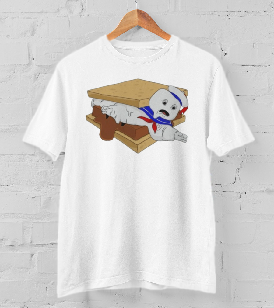 Stay Puft Marshmallow Man S'more Sandwich Ghostbusters Icon Character Fun T-Shirt
