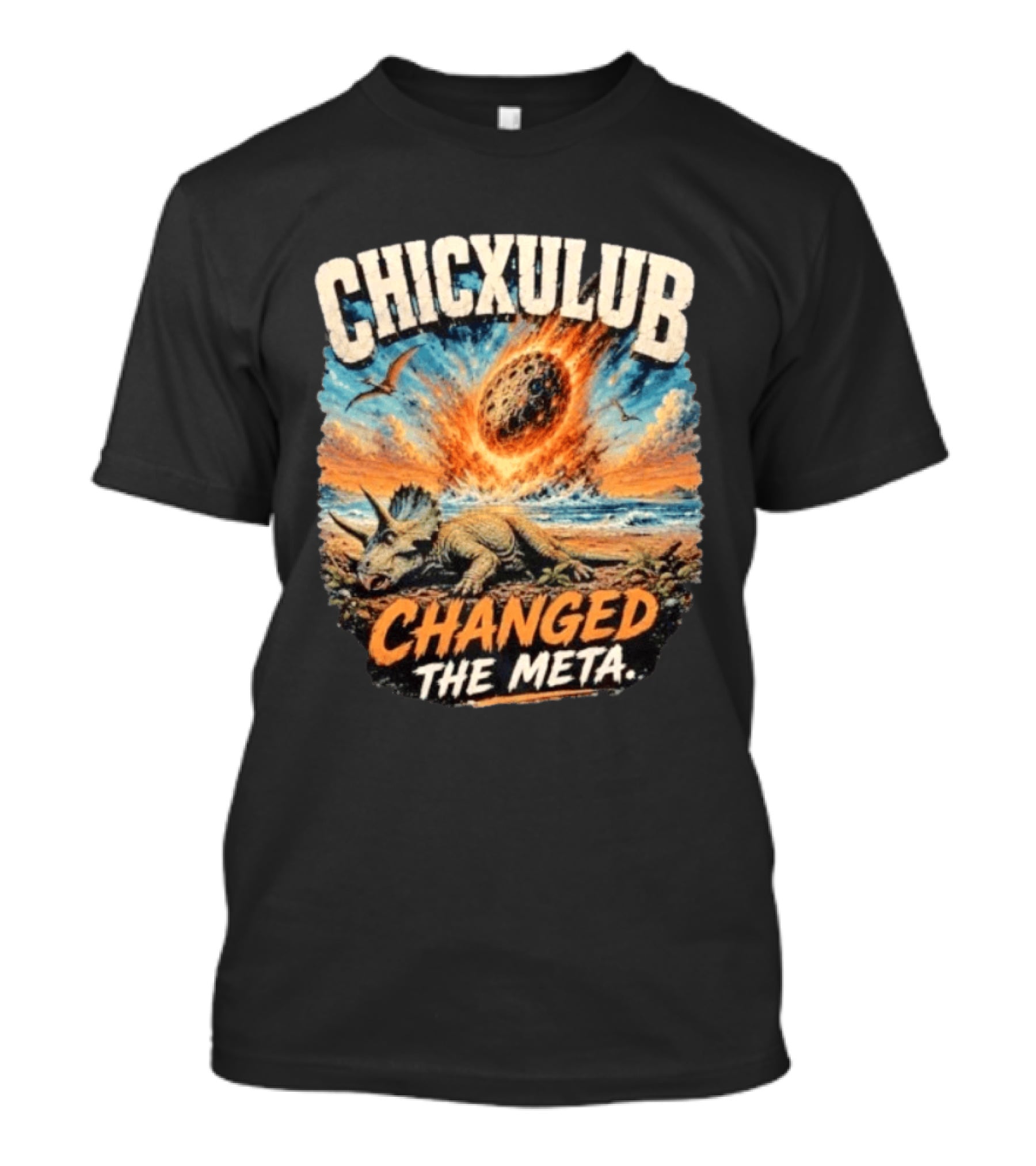 Chicxulub Asteroid Impact Dinosaur Triceratops Extinction Event T-Shirt