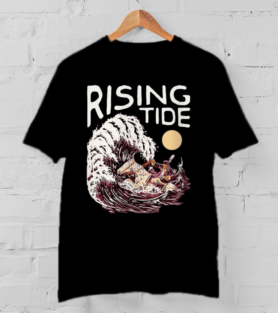 Rising Tide Surfing Horse Wave Native American Old Row T-Shirt