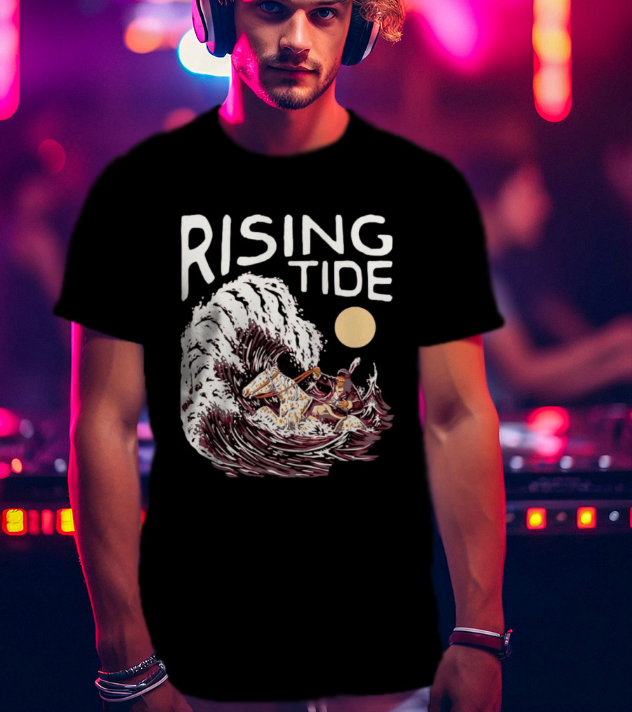 Rising Tide Surfing Horse Wave Native American Old Row T-Shirt