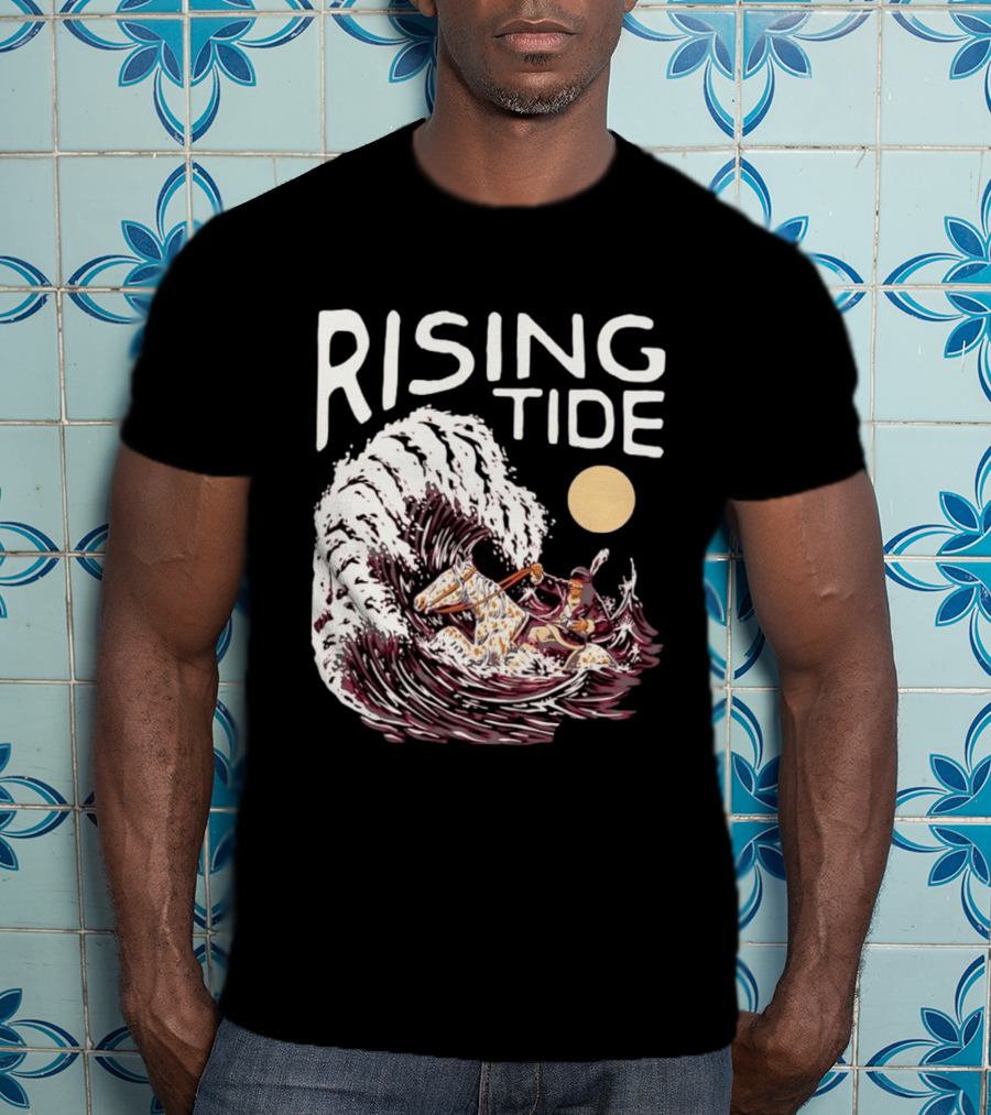 Rising Tide Surfing Horse Wave Native American Old Row T-Shirt