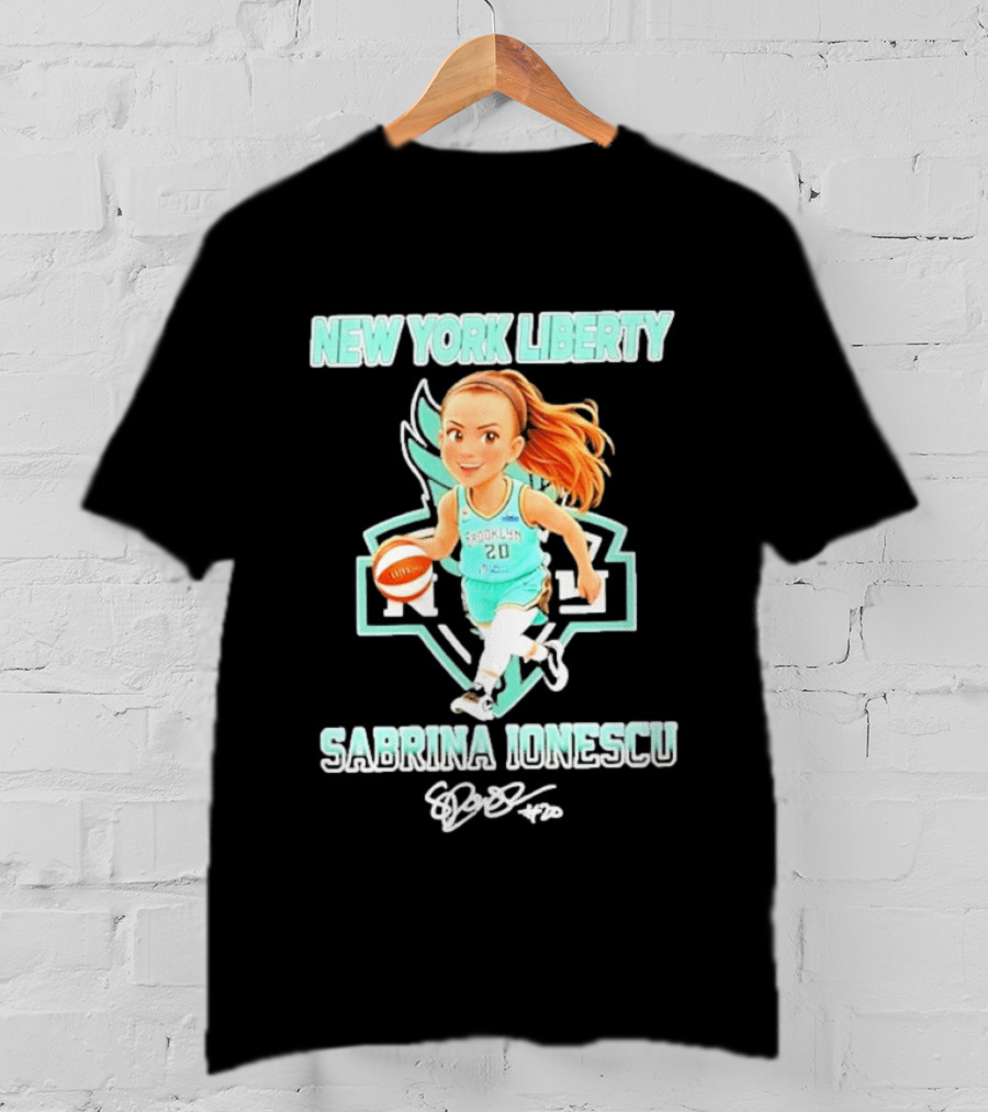 Sabrina Ionescu New York Liberty Basketball Cartoon Brooklyn 20 T-Shirt