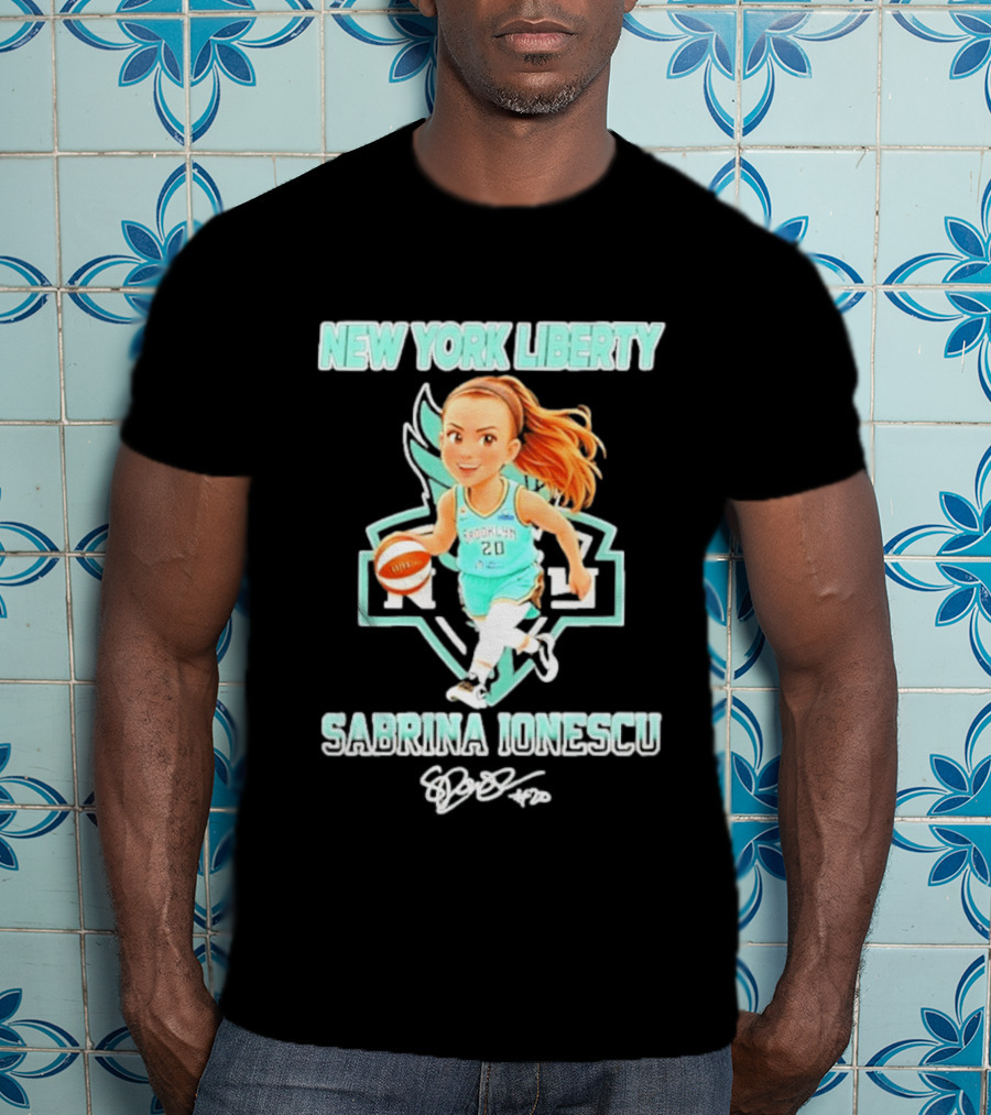 Sabrina Ionescu New York Liberty Basketball Cartoon Brooklyn 20 T-Shirt