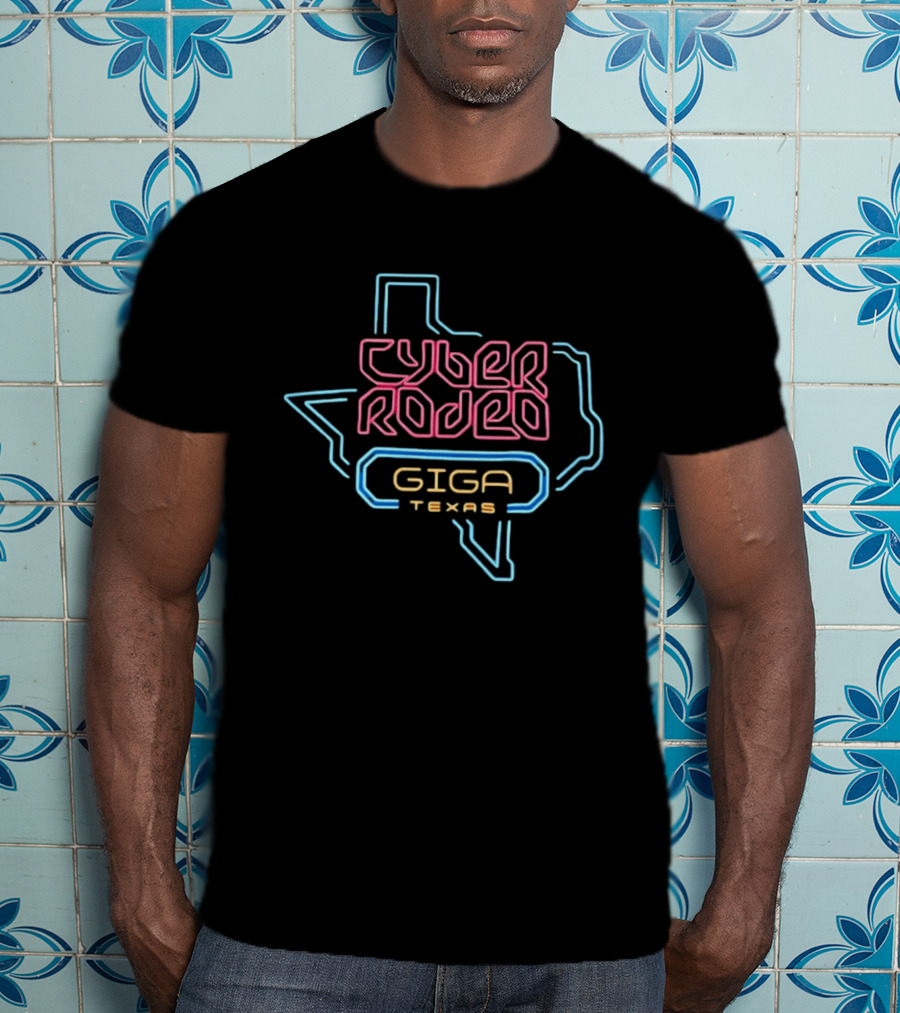 Cyber Rodeo Giga Texas Neon Tesla Elon Musk T-Shirt