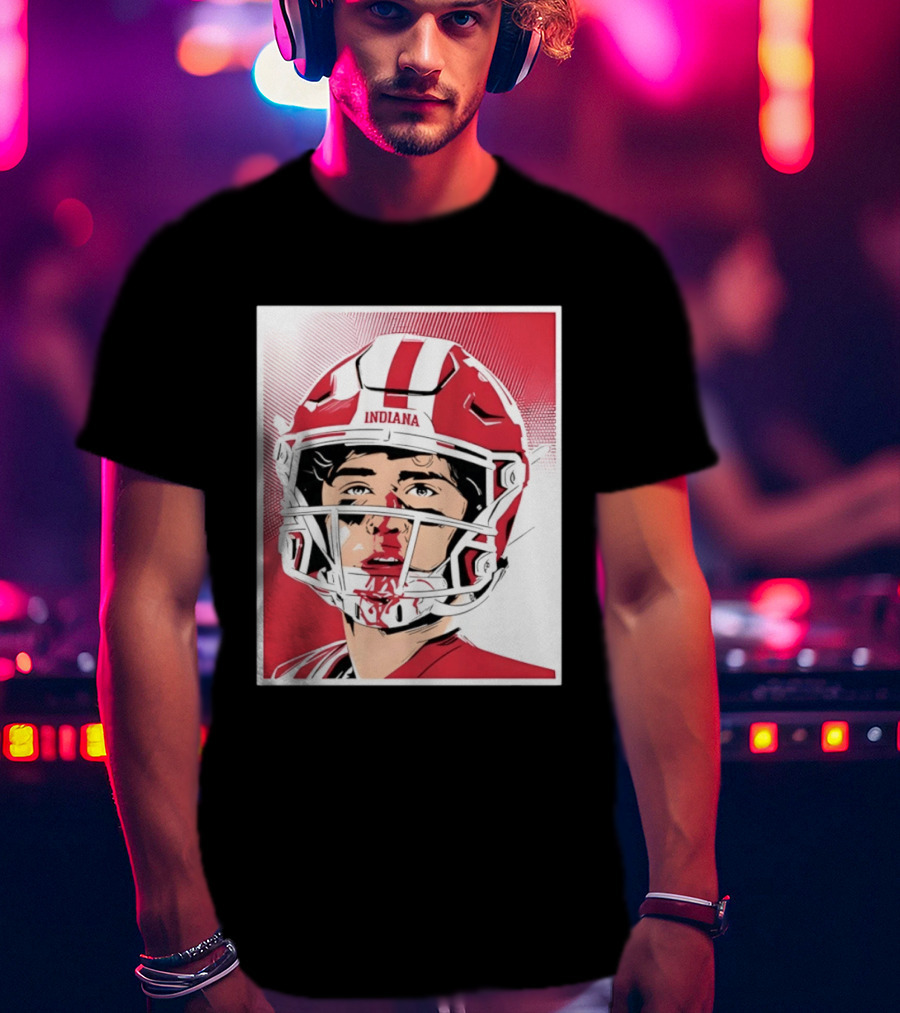Josh Hoover Indiana Football Bloody Face Helmet T-Shirt