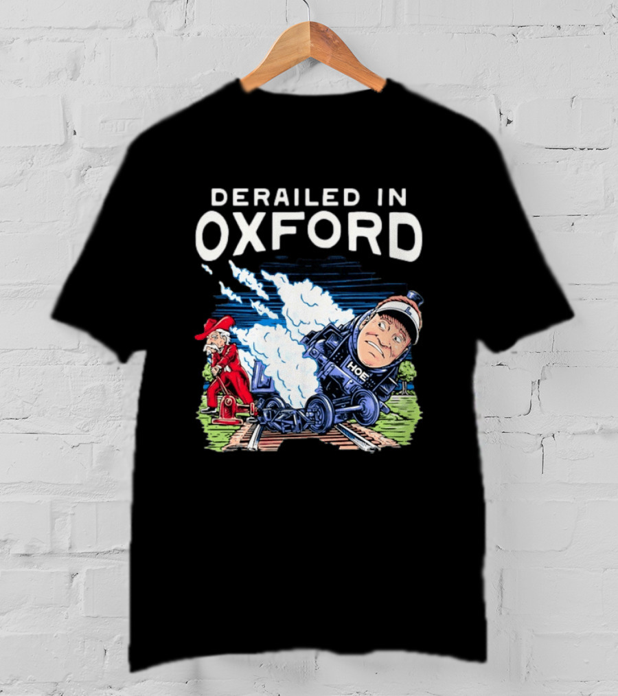 Derailed In Oxford Old Row Ole Miss Lane Kiffin Train T-Shirt