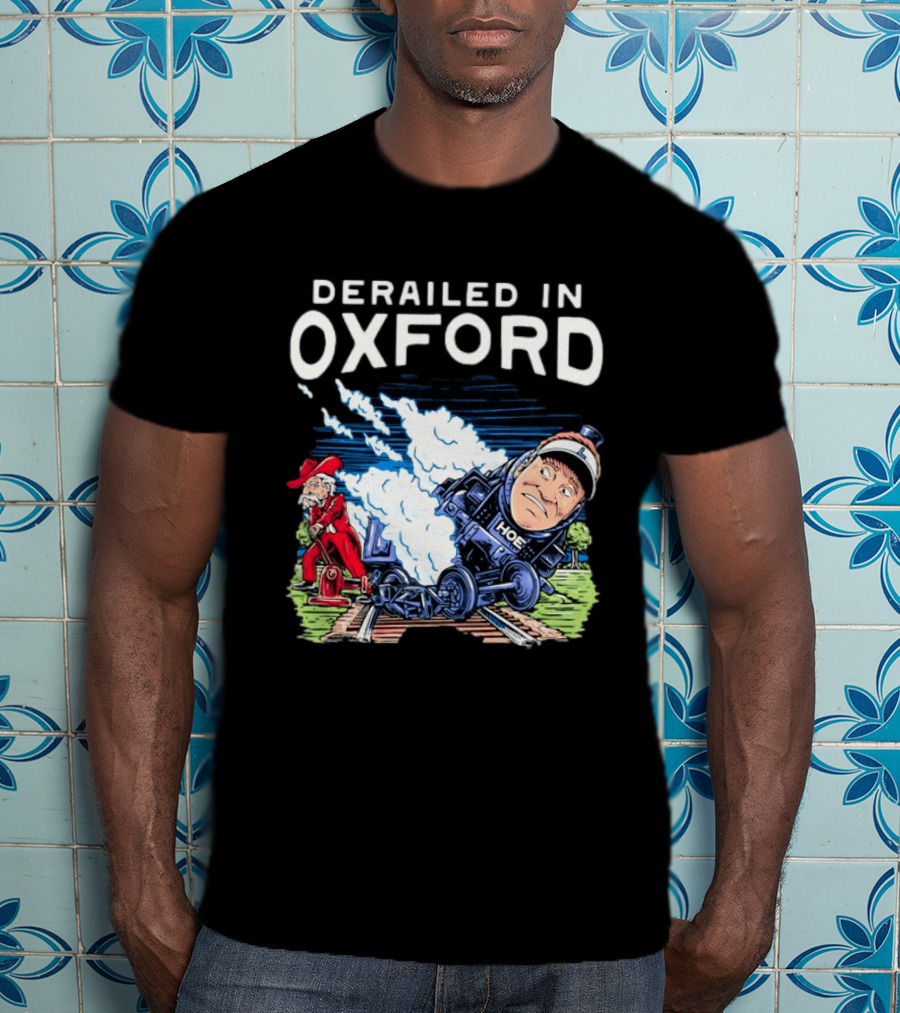 Derailed In Oxford Old Row Ole Miss Lane Kiffin Train T-Shirt