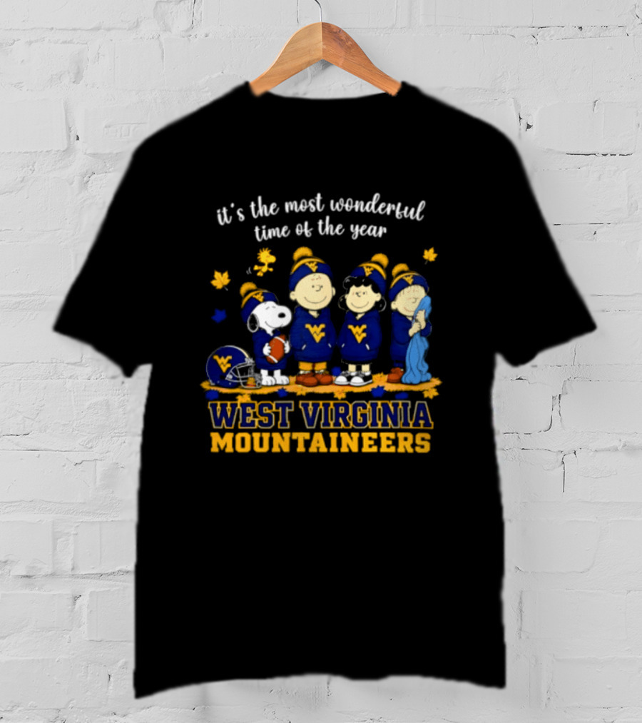 It's The Most Wonderful Time Of The Year Snoopy And Friends West Virginia Mountaineers T-Shirt