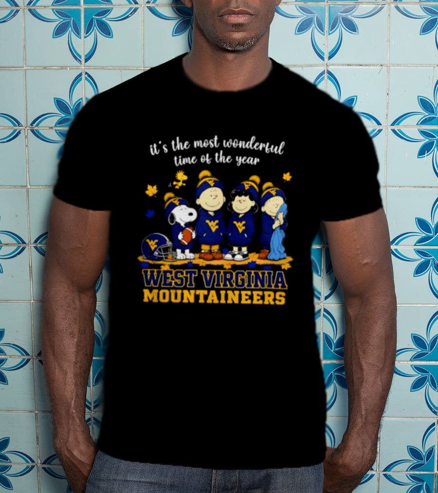 It's The Most Wonderful Time Of The Year Snoopy And Friends West Virginia Mountaineers T-Shirt