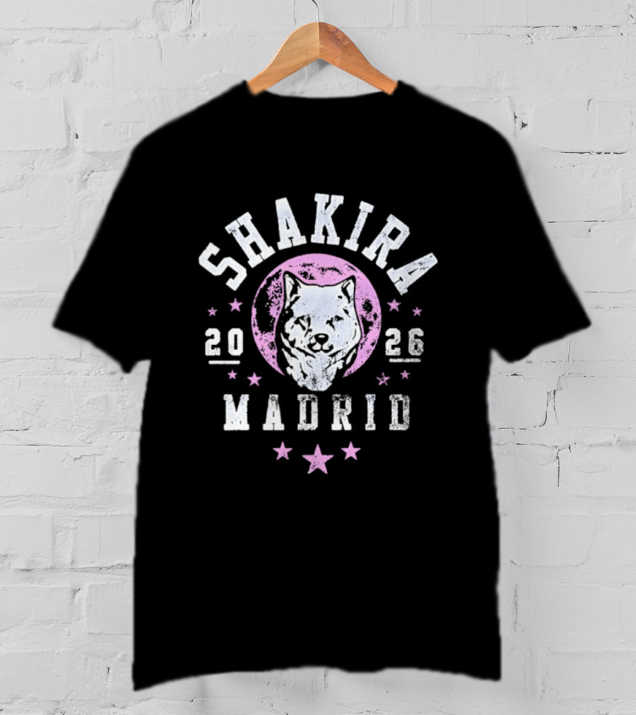 Shakira 2026 Wolf Moon Madrid Distressed T-Shirt